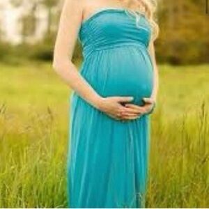 COCO USA strapless maxi dress blue